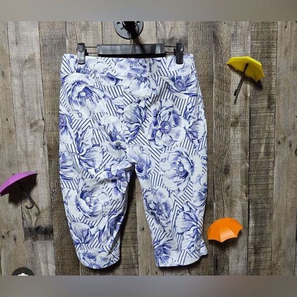 Women with Control Pants - Women with Control Blue Floral Capri XXS NWT